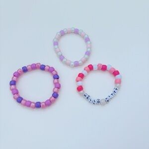 Handmade three pack of beaded bracelets.
